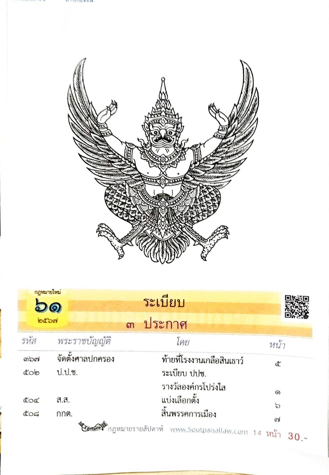 กฎหมายใหม่ปี 2567 ตอนที่ 61 ระเบียบ 3 ประกาศ