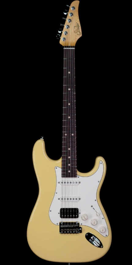 SUHR CLASSIC S HSS QUATER-SAWN MAPLE NECK WITH INDIAN ROSEWOOD VINTAGE YELLOW