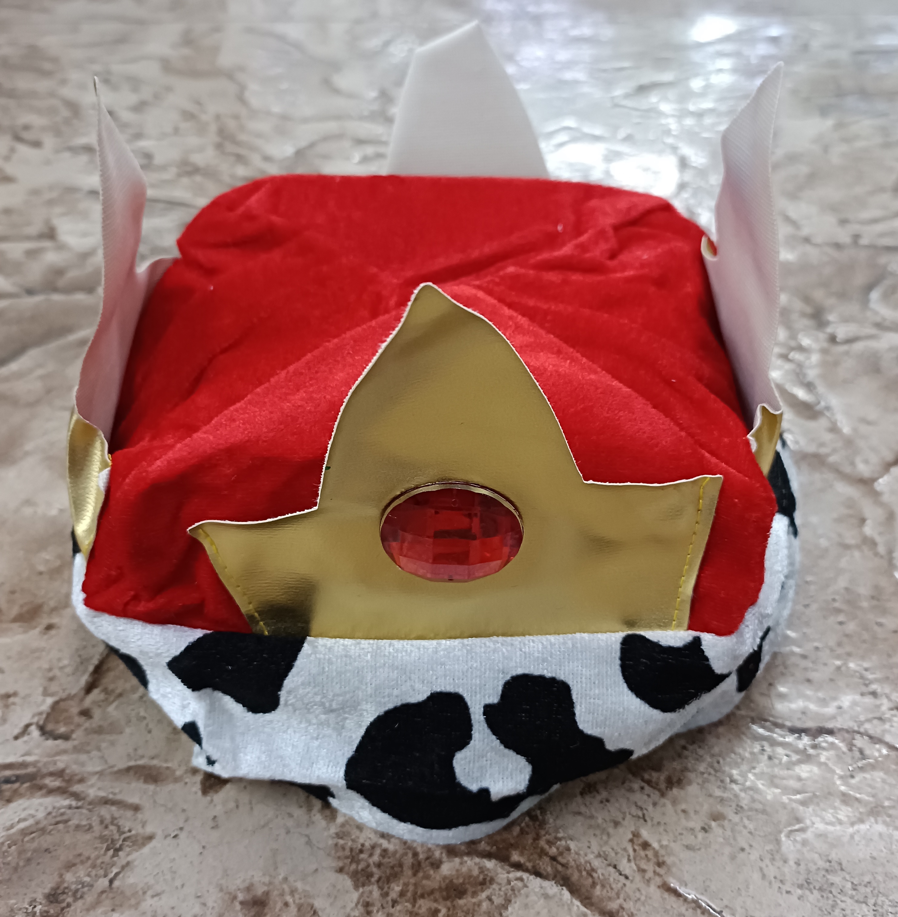 มงกุฎพระราชาแบบผ้า+หนัง สำหรับประกอบชุดเจ้าชาย ชุดกษัตริย์ ชุดพระราชา สำหรับชุดแฟนซีเด็ก