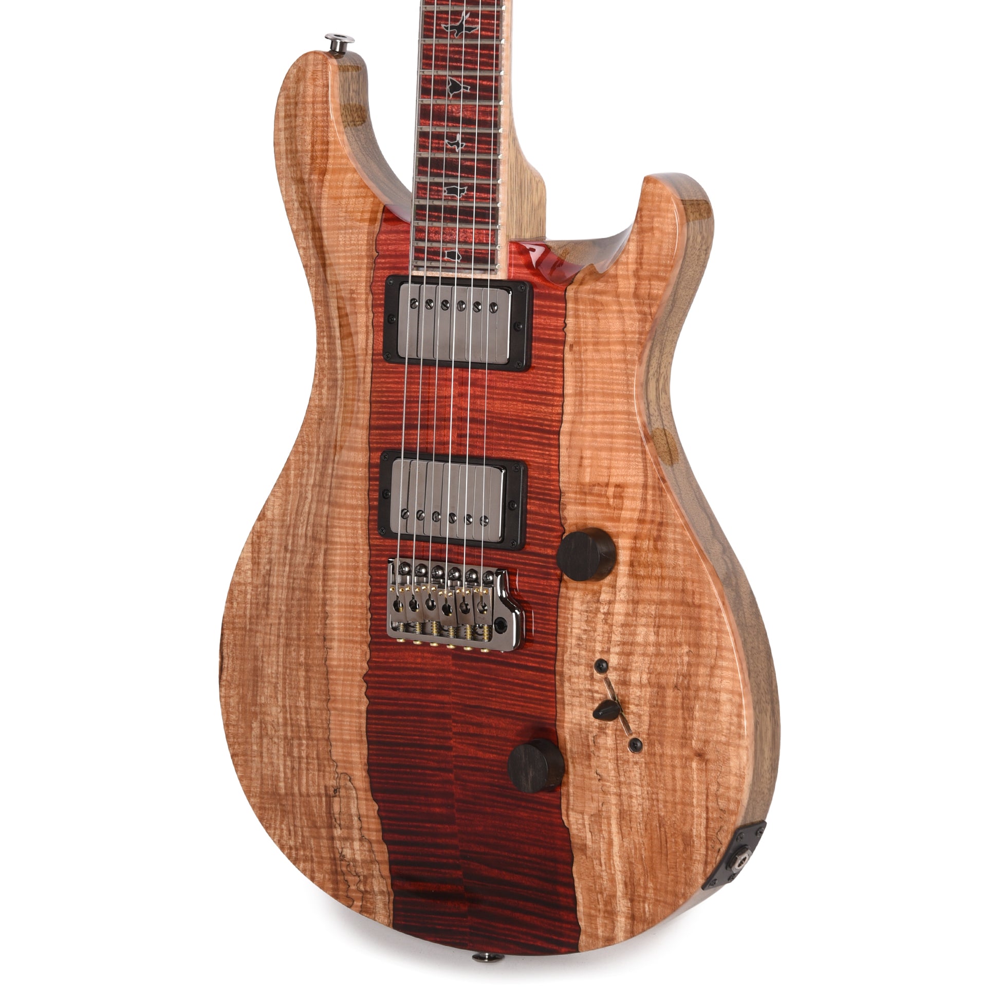 PRS Private Stock Custom 24 Spalted Maple/Black Limba Fire Red Fade w/Stained Curly Maple Fingerboard