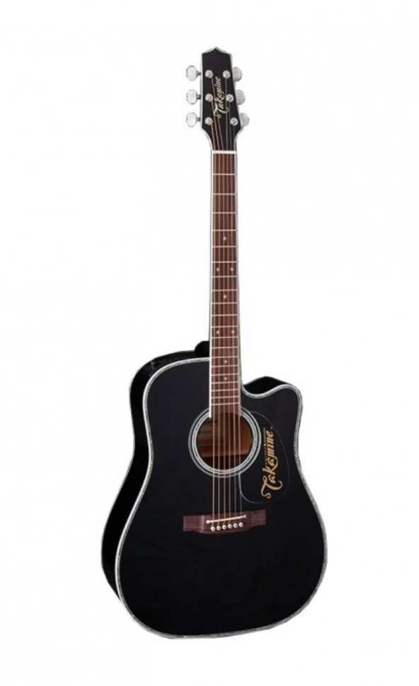 Takamine EF341DX Dreadnought Acoustic-Electric Guitar - Black