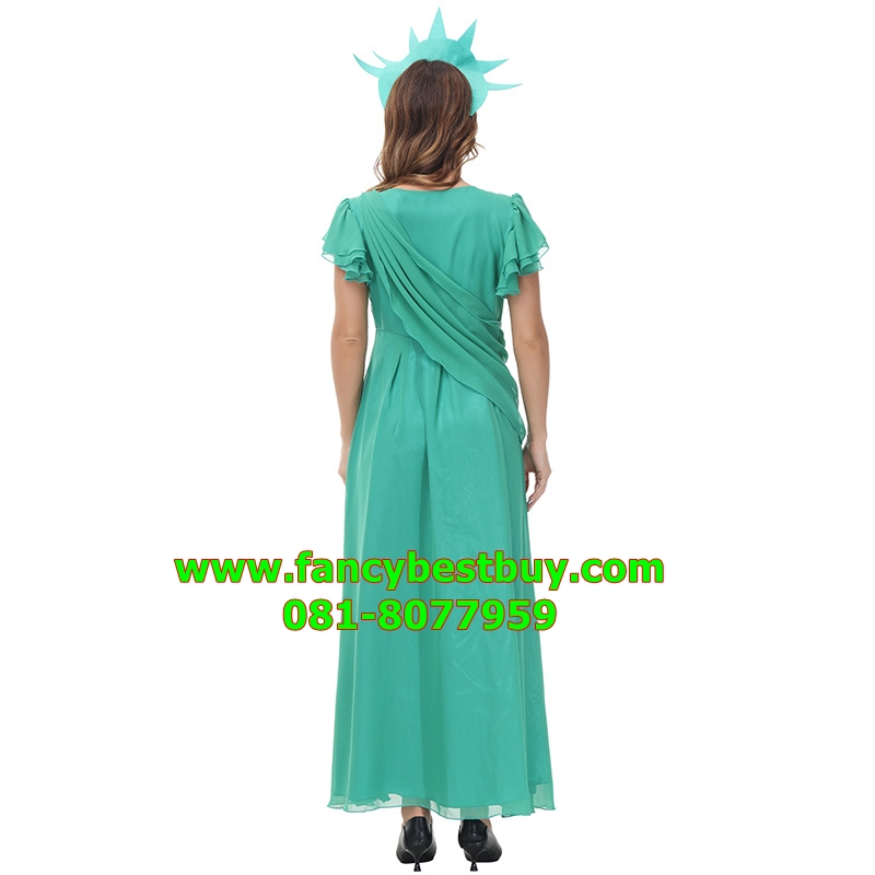 ชุดประจำชาติอเมริกา เทพีเสรีภาพ Statue of Liberty รวมมงกุฎ แต่ไม่รวมครบเพลิง ขนาด M (155-170)
