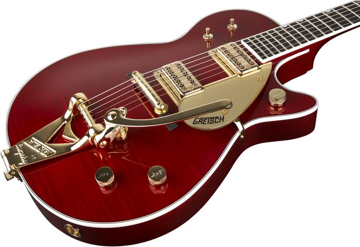 Gretsch Guitars Custom Shop Duo Jet Flame Maple Top Electric Guitar Deep Cherry Stain