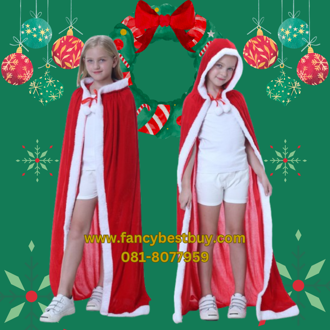 ผ้าคลุมคริสมาสสีแดง สำหรับใส่คลุมชุดคริสมาส เพื่อเพิ่มความสวยงาม Size 100, 120, 150