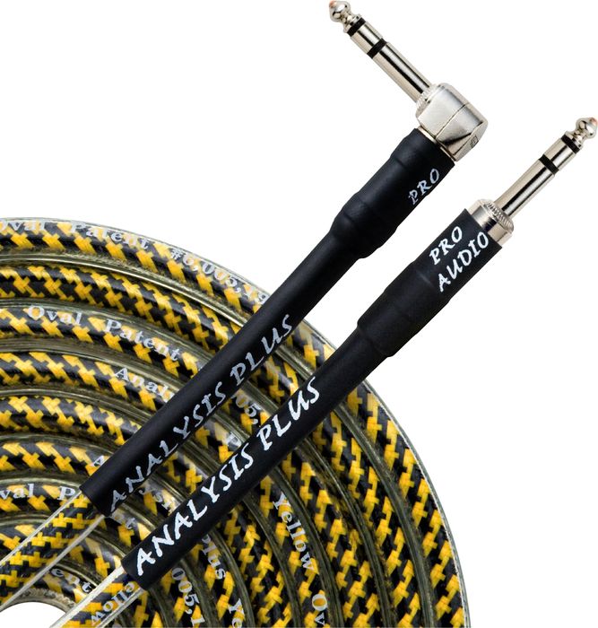Analysis Plus Yellow Oval Instrument Cable - Straight to Angled