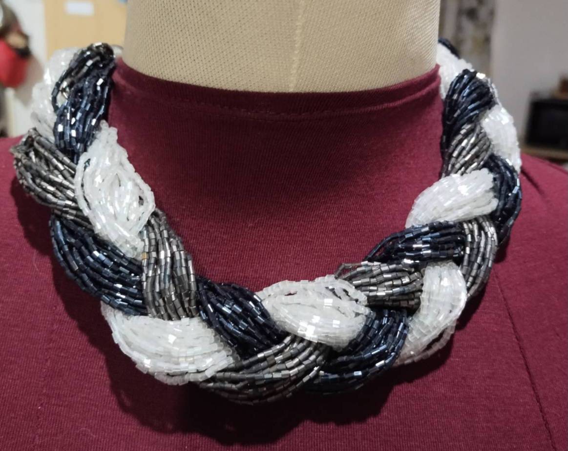 สร้อยคองานถักเปีย โชคเกอร์ แฟชั่น