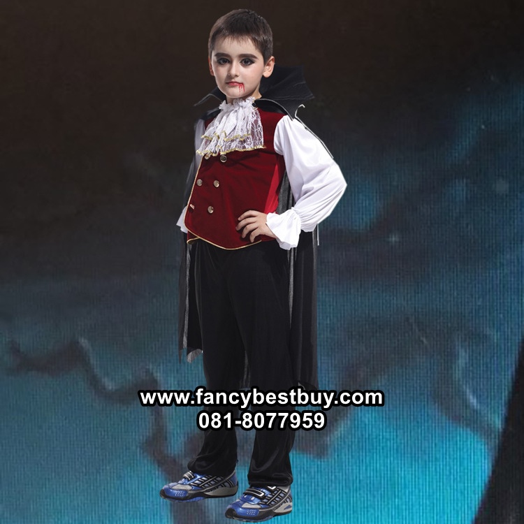 ชุดฮาโลวีน ชุดแฟนซีเด็ก ชุดแดร๊กคูล่า แวมไพร์ สำหรับวันฮาโลวีน มีขนาด S, M, L , XL, XXL(150)