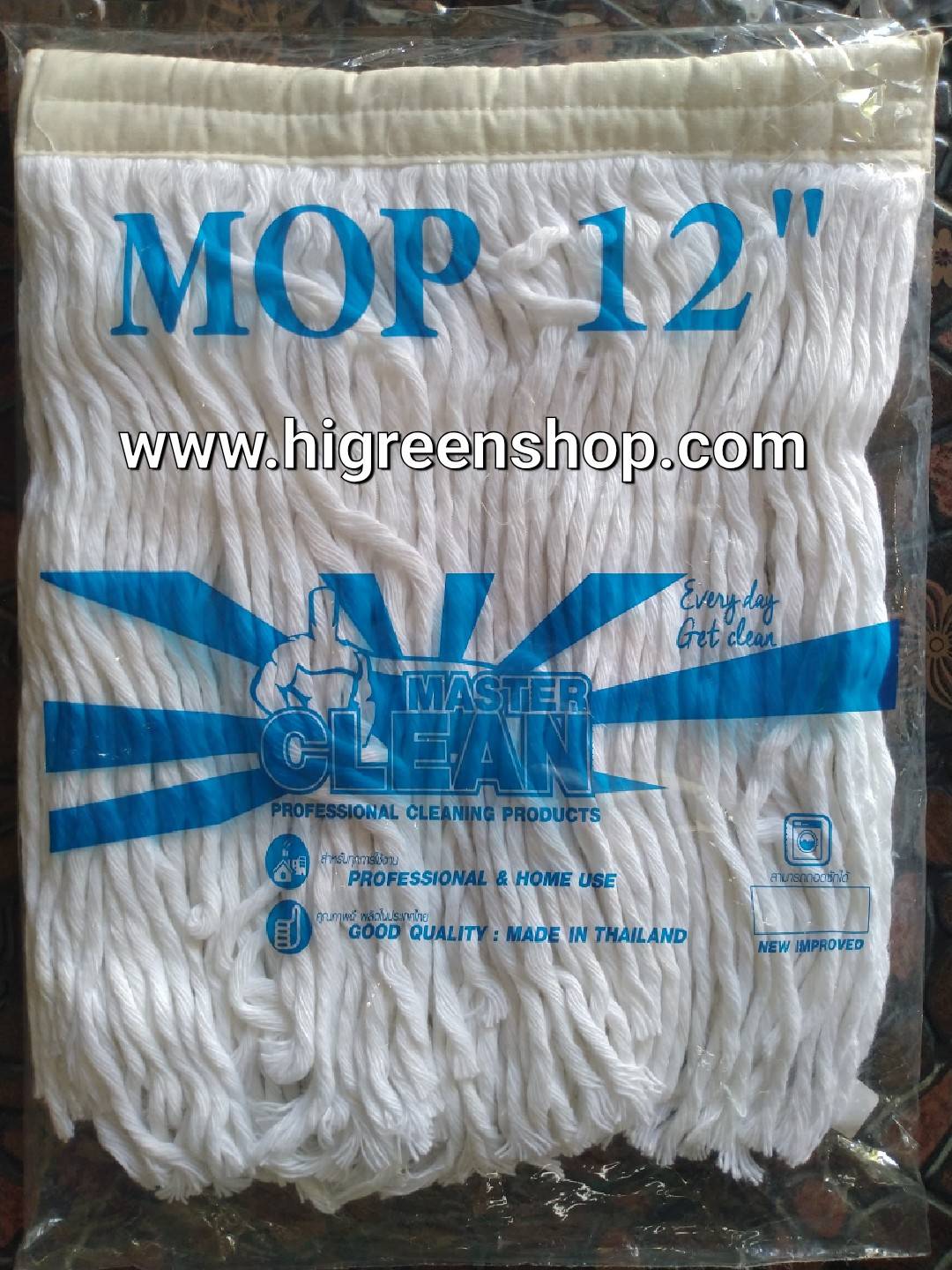 ผ้าม็อบถูพื้น แบบหนีบ 12 นิ้ว/ผืน