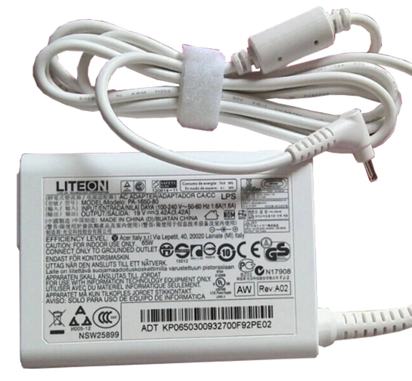 Adapter ACER (LiteOn) 19V3.42A 65W สีขาว หัวขนาด 3.0*1.0mm for Swift 3 SF315-51G-70UU SF315-51G-73UX SF315-51G-57E5 SF315-51G-572S