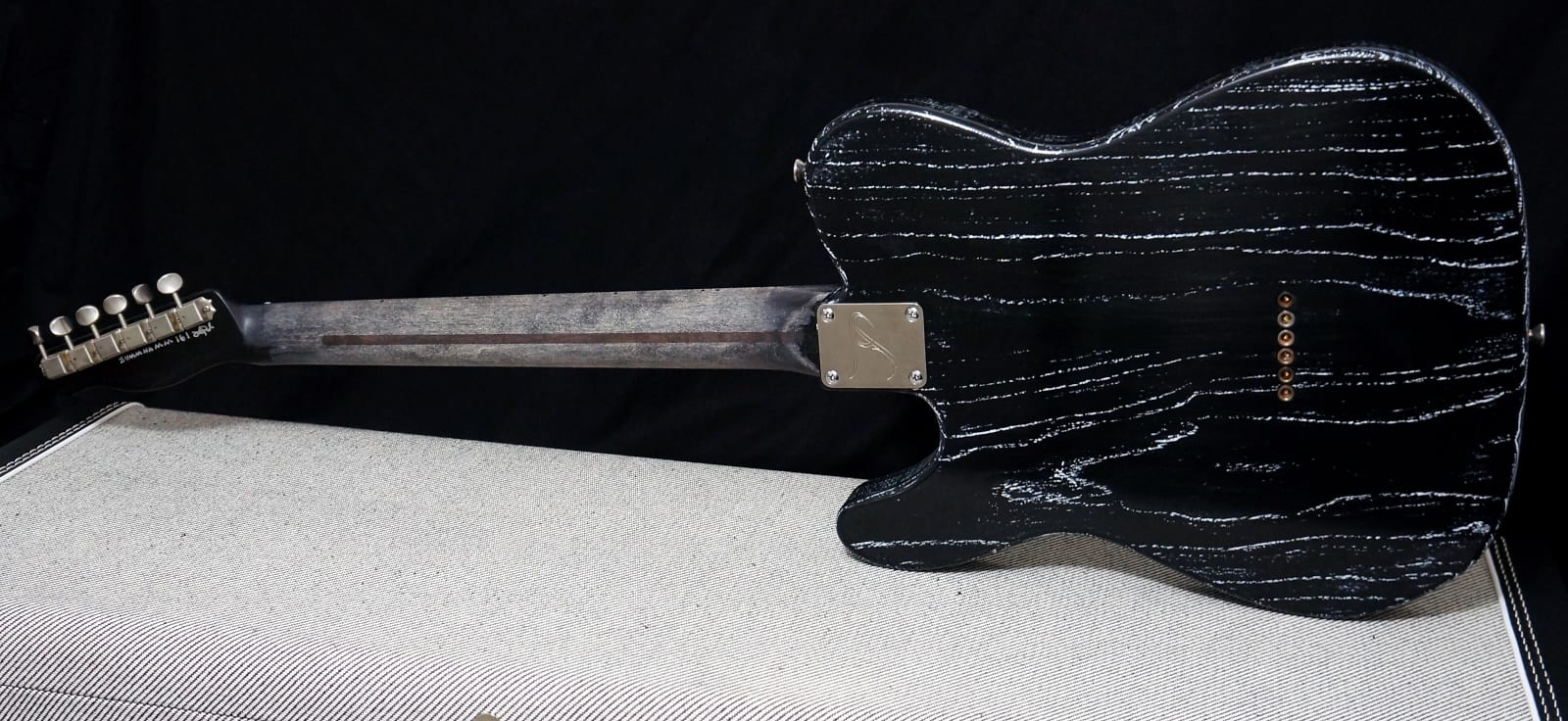 Palir Guitars Titan Black Flag carved flag body NAMM 16