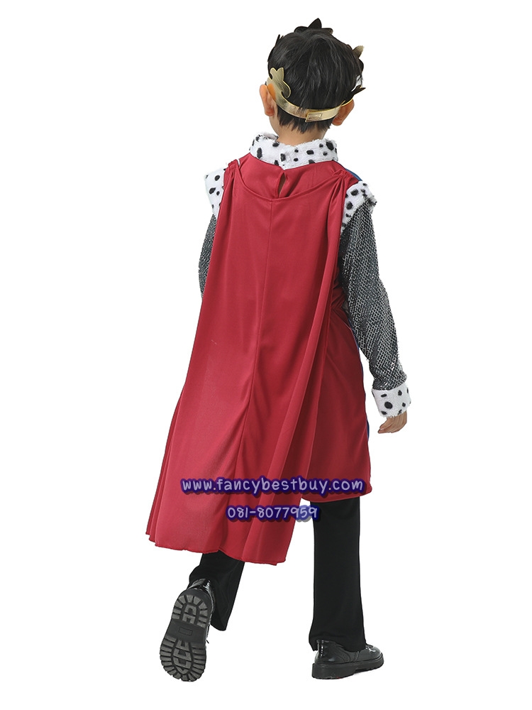 ชุดเจ้าชาย ชุดกษัตริย์โรมัน ชุดพระราชา สำหรับชุดแฟนซีเด็กชาย มีขนาด XS 100-110, S110-120 (เสื้อ+ผ้าคลุม+มงกุฎ) ไม่รวมกางเกง