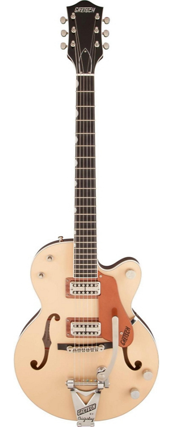Gretsch Guitars G6112TCB-JR Center-Block Semi-Hollow Electric Guitar LTD 2-Tone: Jaguar Tan/Copper Metallic