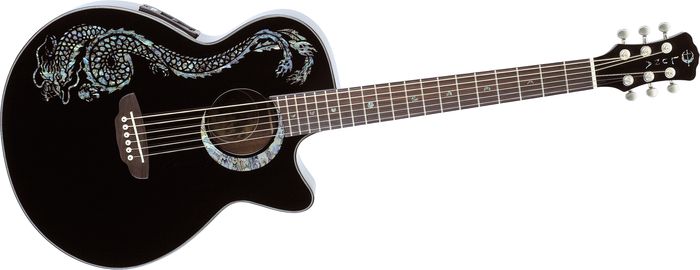 Luna Guitars Fauna Dragon Folk Acoustic-Electric Guitar