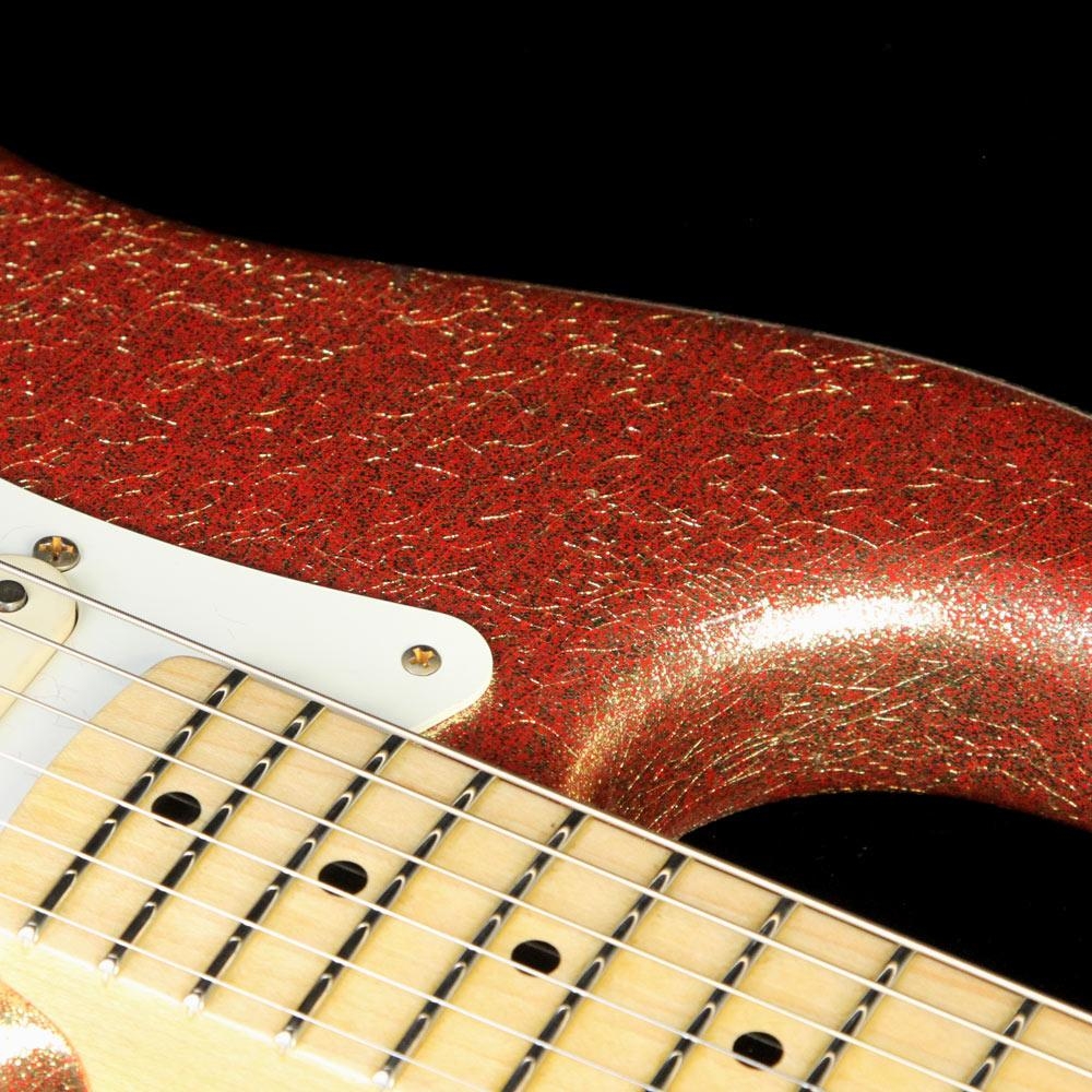 Fender Custom Shop 1957 Stratocaster Heavy Relic Electric Guitar - Gold Sparkle over Red Base