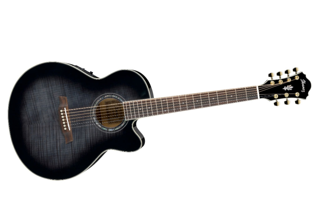 Ibanez AEL207E 7-String Acoustic-Electric Guitar Trans Black Sunburst