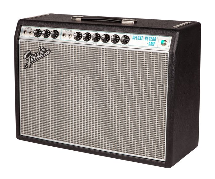 Fender '68 Custom Deluxe Reverb 22W 1x12 Tube Guitar Combo Amp with Celestion G12V-70 Speaker Black