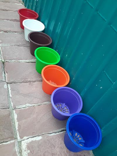 กระถางกลม 12 นิ้ว 1 ใบ (เลือกสีได้)