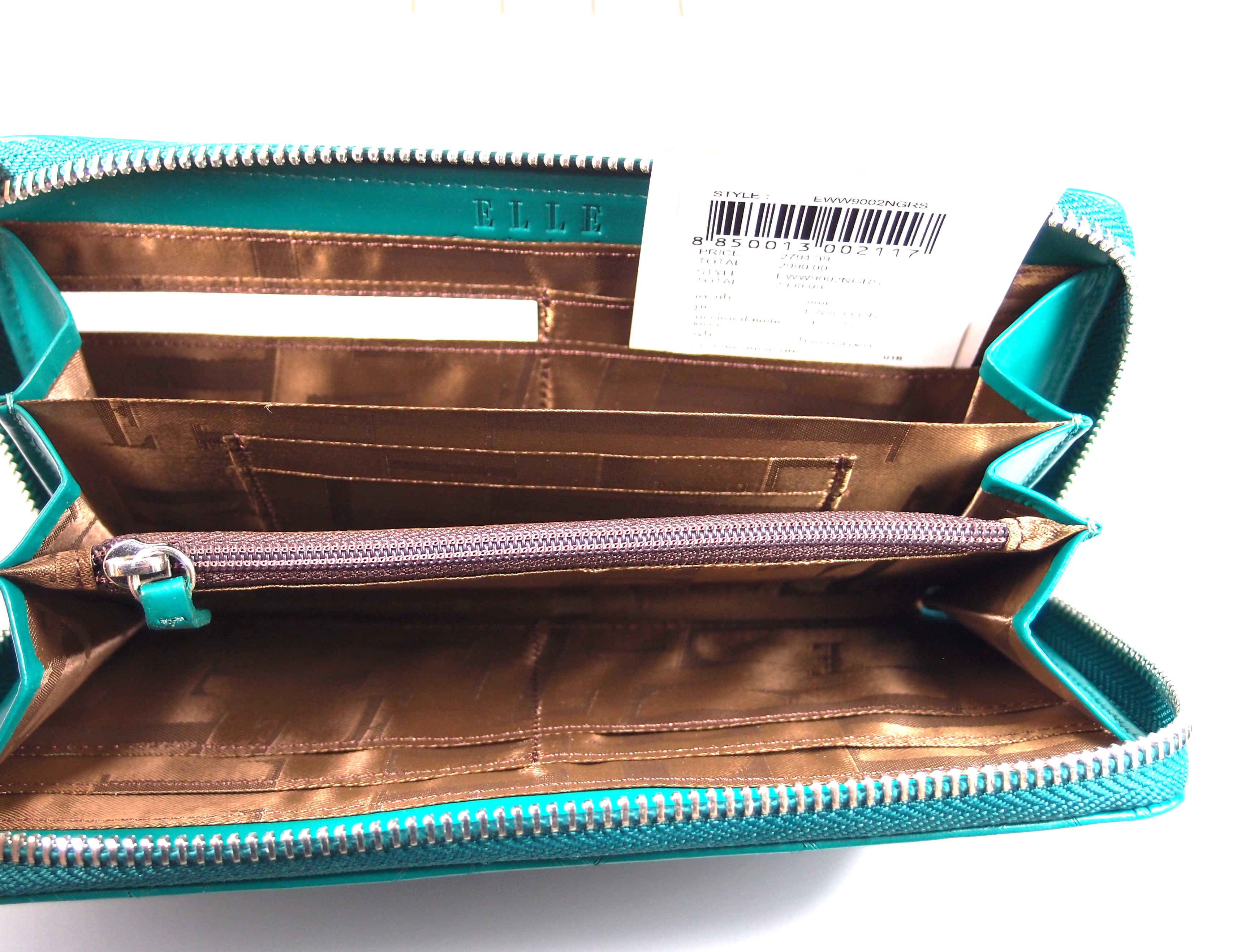 กระเป๋าสตางค์ ELLE เขียว ใหม่ แท้