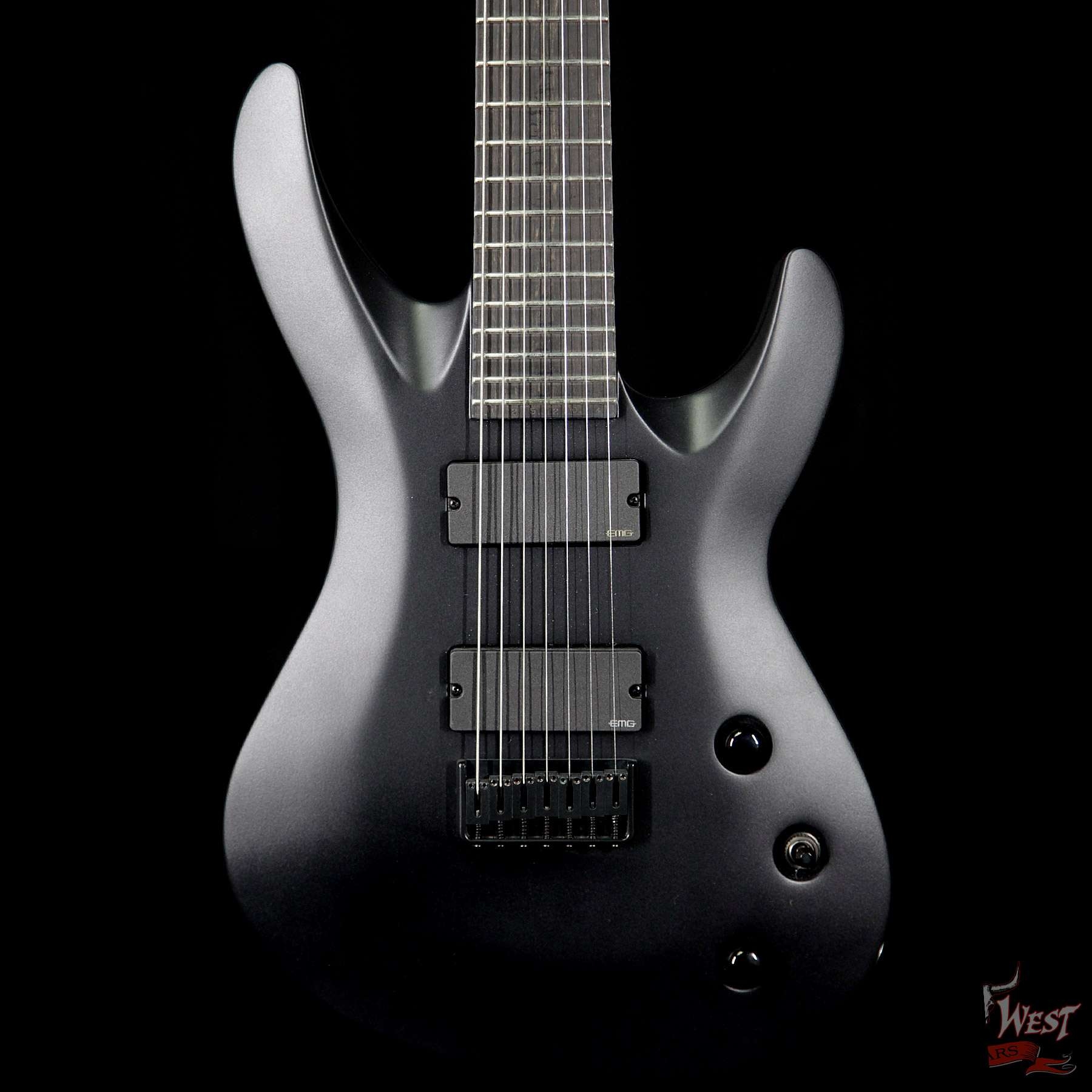 Jackson USA Select B7 EMG Deluxe -Thru HH 7-String Baritone - Satin Black