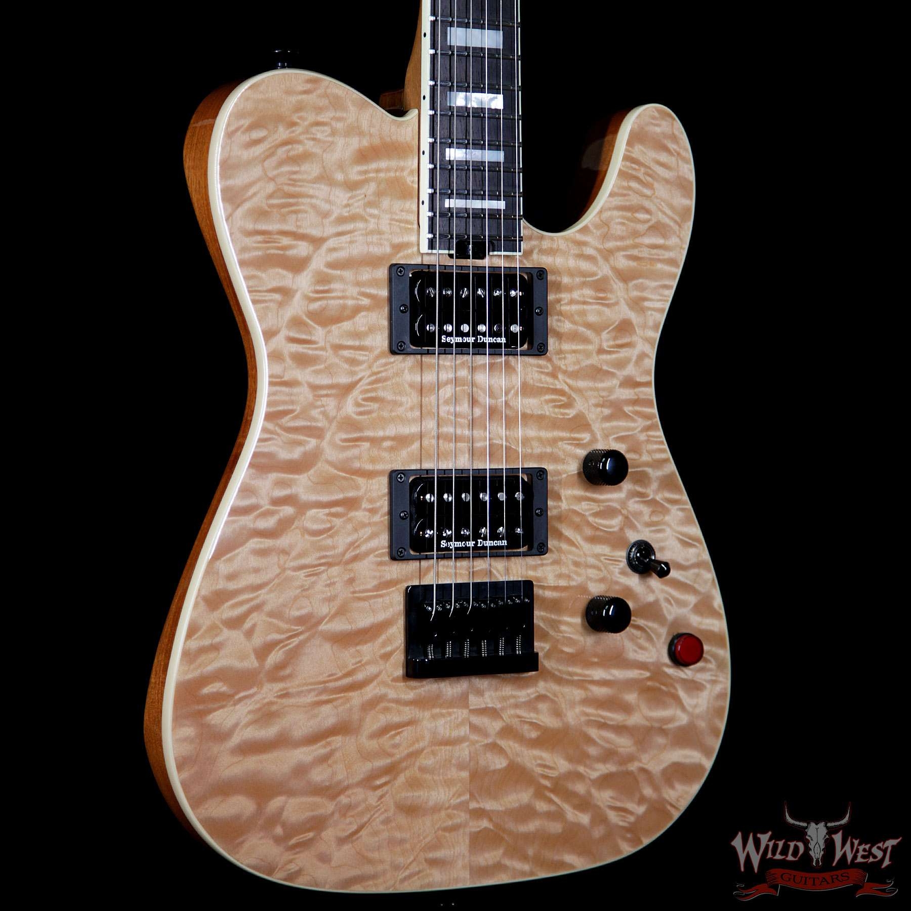 Charvel USA Custom Shop WW003 Masterbuilt Red Dave Style 2 HH Quilt Top Hardtail Kill Switch - Natural