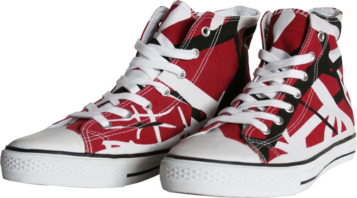 EVH Eddie Van Halen High Top Sneakers - Red, Black, and White Striped