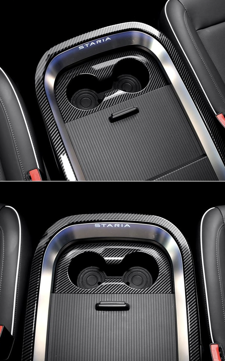 ครอบที่วางแก้วเครฟล่า ลายคาร์บอน Hyundai STARIA