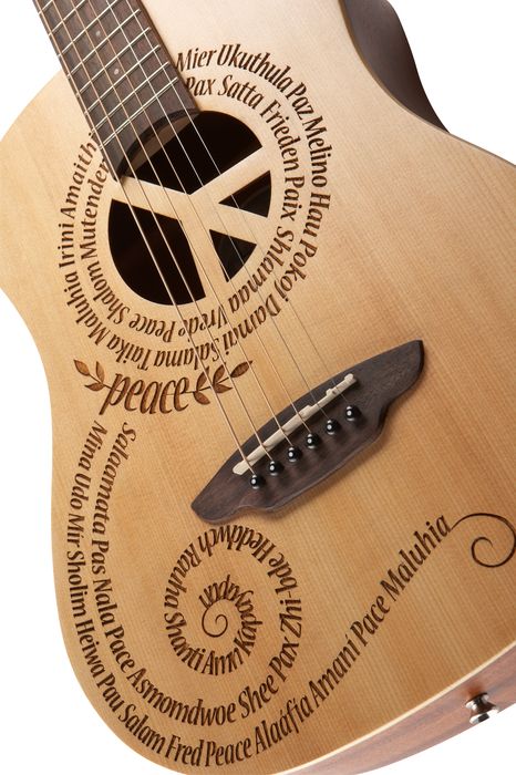 Luna Guitars Safari 3/4 Size Travel Guitar w/Peace Design Mahogany with Satin Finish