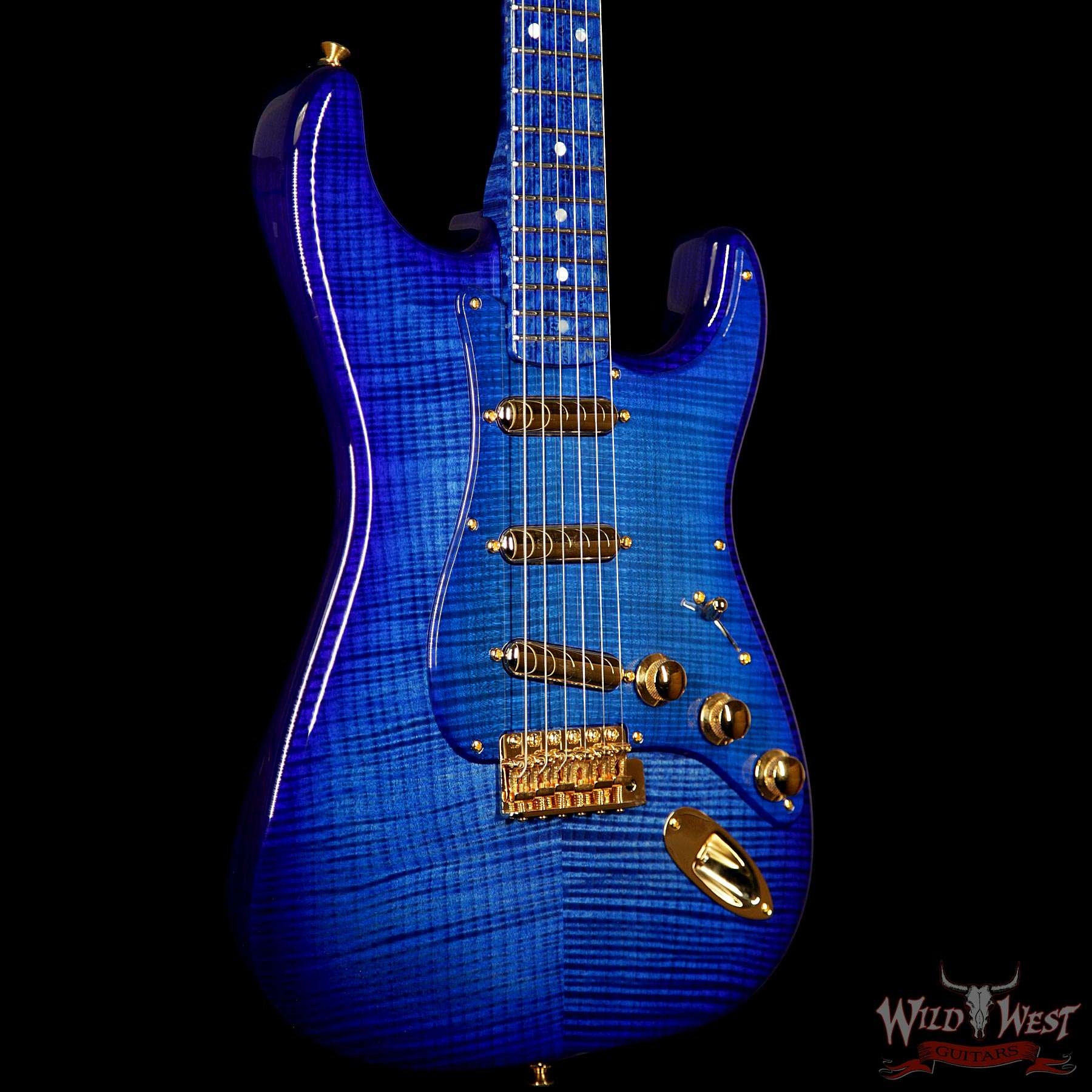 Fender Custom Shop Masterbuilt Yuriy Shishkov 1956 Stratocaster NOS Flame Top - Royal Blue
