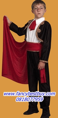 ชุดประจำชาติสเปน ชุดแฟนซีมาทาดอร์ Matador ชุดนานาชาติสเปน (ไม่รวมเสื้อสีขาวด้านใน) มีขนาด M(110-120), L(120-130), XL(130-140)