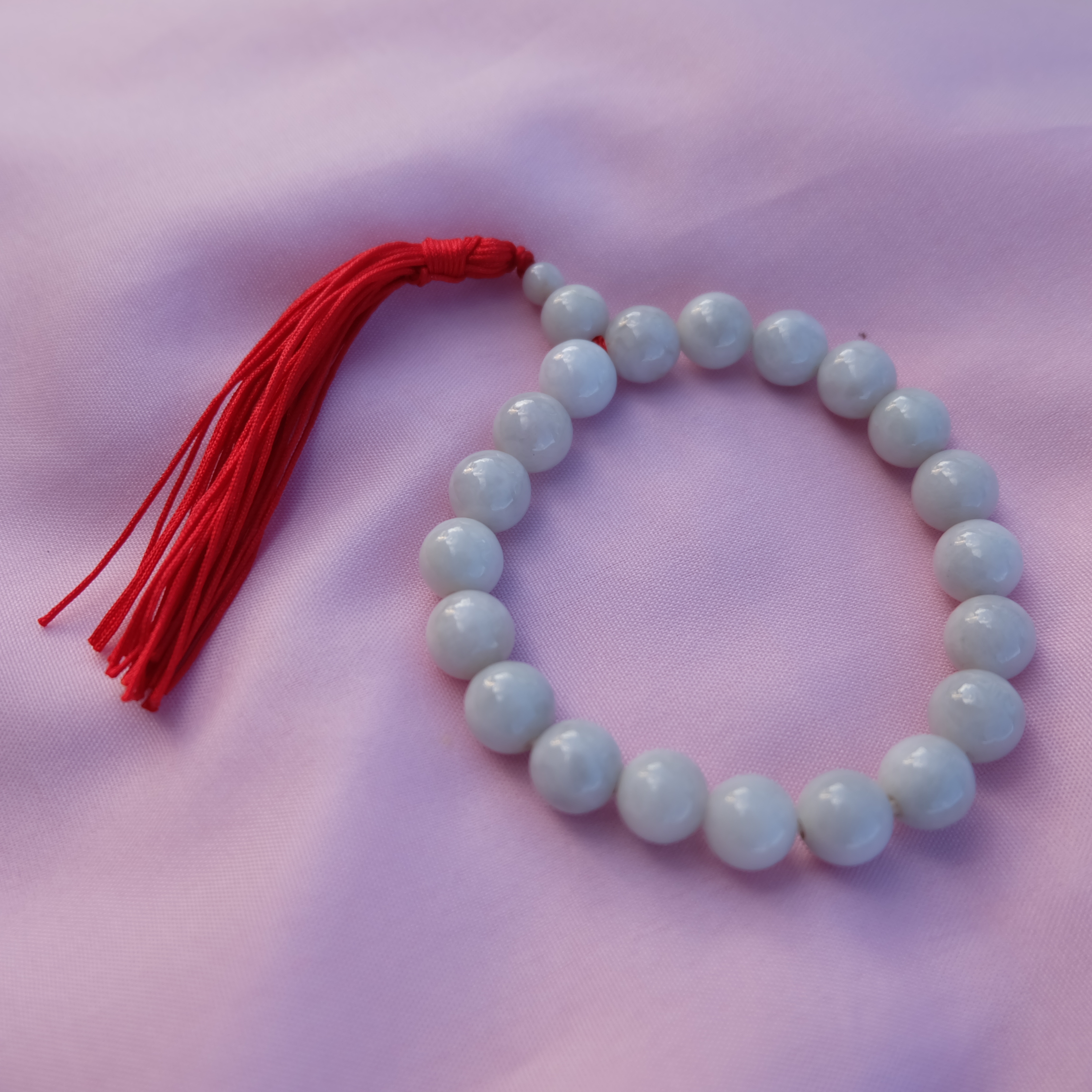 ประคำมือลูกปัดหยกแท้ ฝึกสมาธิ หยกขาว หยกแท้ หยกพม่า ขนาด 10 มิล เขียว