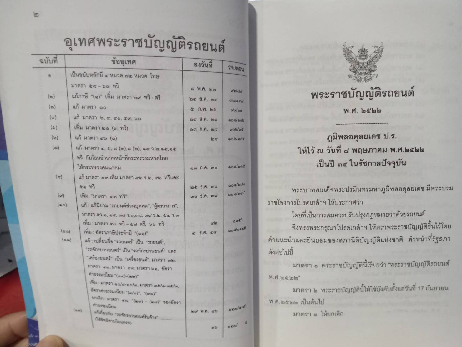 พระราชบัญญัติรถยนต์ พ.ศ.2522 ปรับปรุง พ.ศ. 2546 ถึง พ.ศ. 2549