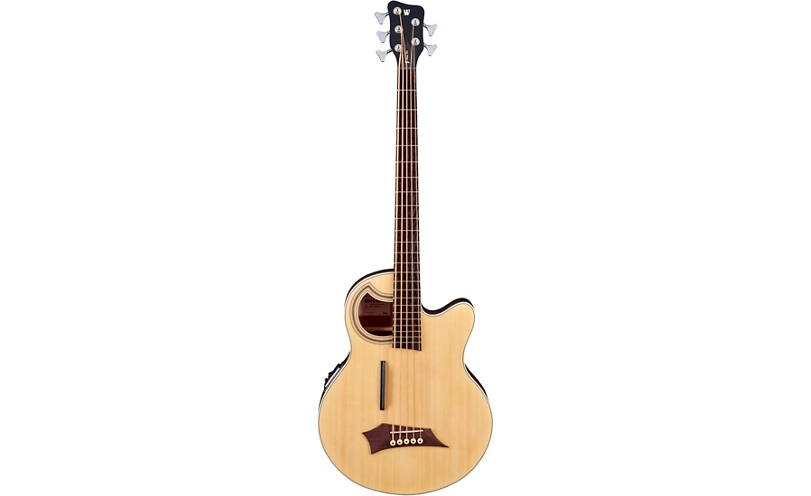 Warwick Alien Deluxe Thinline 5-String Acoustic-Electric Bass - Natural Hi Polish