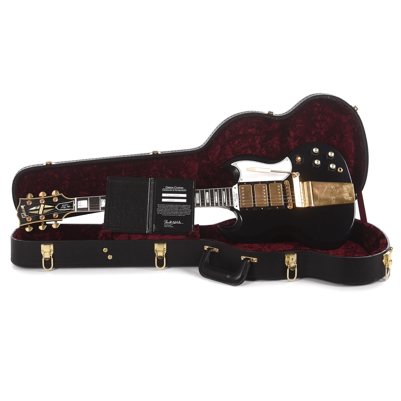 Gibson Custom Shop SG Custom 3-Pickup Oxblood VOS w/Maestro Vibrola