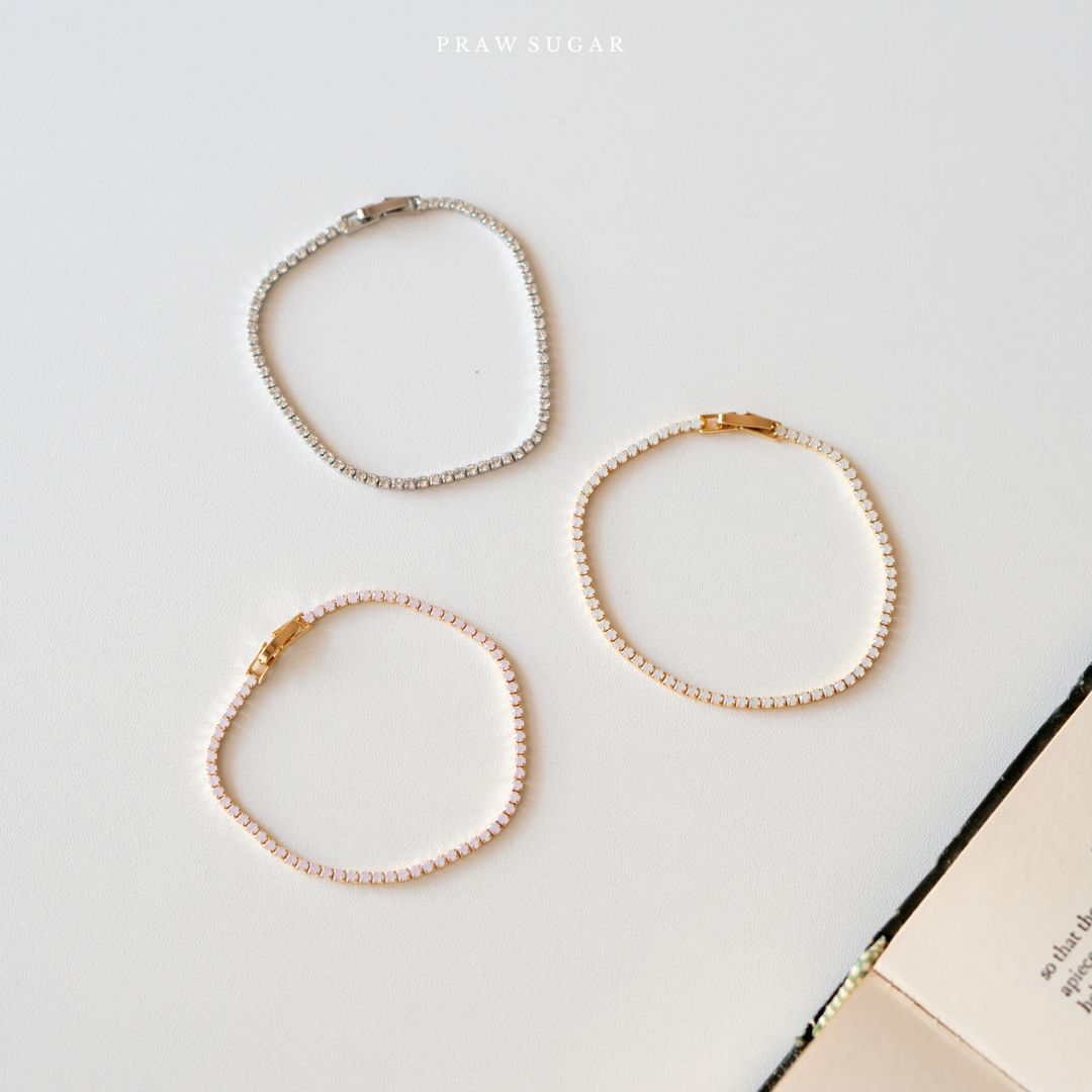 Classic 2mm Bracelet - สร้อยข้อมือคริสตัลเรียงทรงกลมคลาสสิค ขนาด 2mm