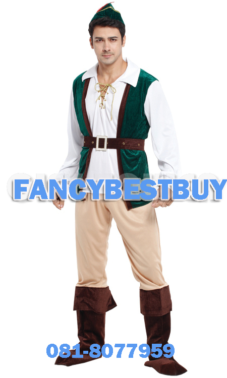 ชุดแฟนซีผู้ชาย ชุดปีเตอร์แพน Peter Pan Costume ขนาด S(165-175), M(175-185)