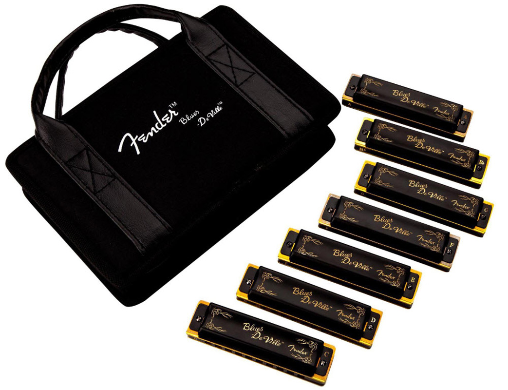 Fender Blues Deville Harmonica Set (7-Pack with Case, Keys of C, G, A, D, F, E and Bb)