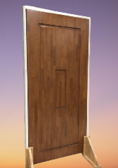 ประตูไม้ TK03 ประตูห้อง สี Teak ขนาด Th 3.5 x W 90 x L 200 Cms.