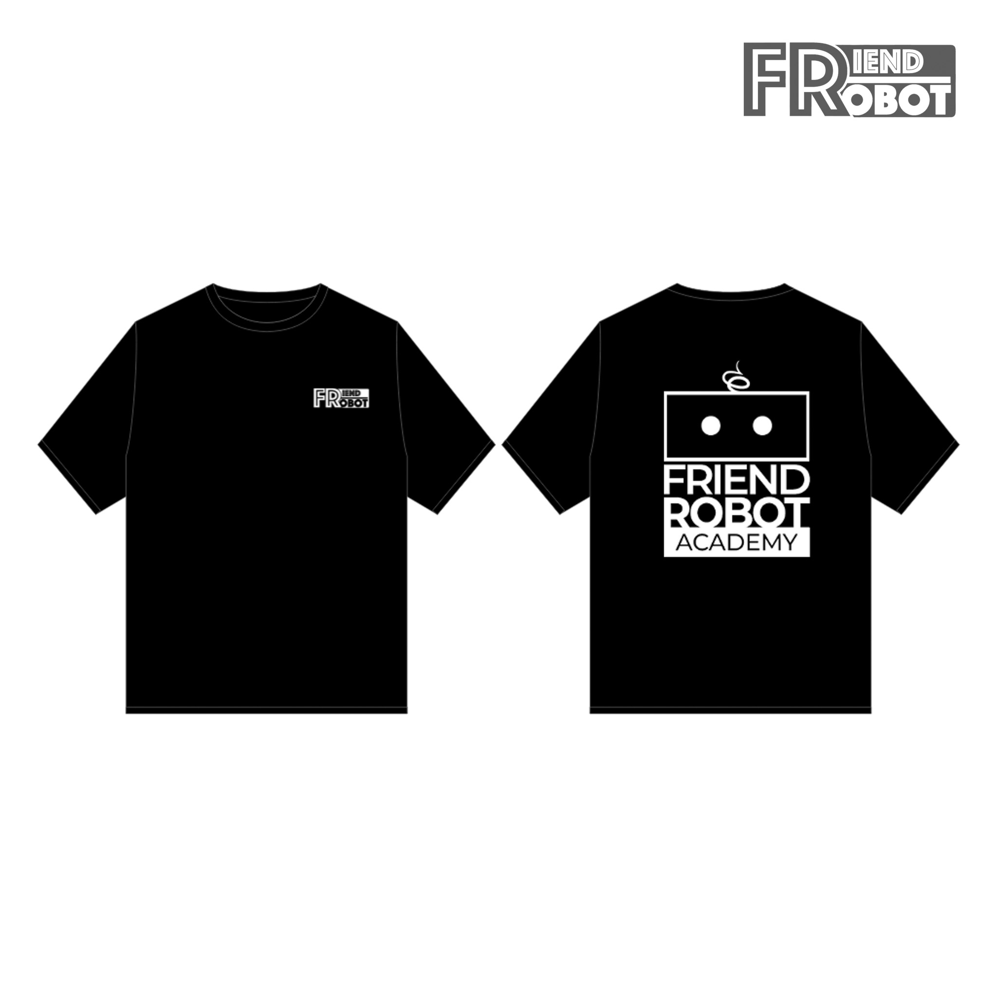 เสื้อยืดคอกลม สีดำ Friend Robot Academy