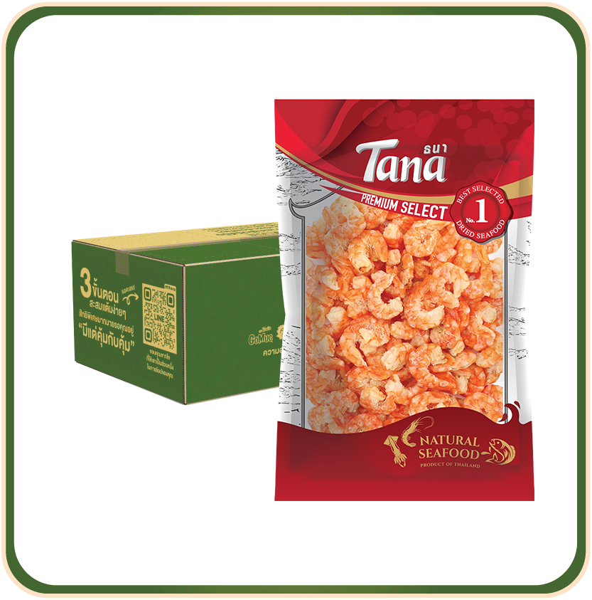 [ขายยกลัง 12 ซอง] Tana ธนา พรีเมี่ยม กุ้งวังแห้ง AA (กุ้งกุลาขาวแห้ง) 100 กรัม Dried Farm Shrimp
