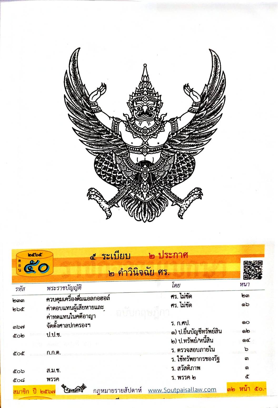 กฎหมายใหม่ปี 2565 ตอนที่ 50 5 ระเบียบ 2 ประกาศ 2 คำวินิจฉัย ศร.