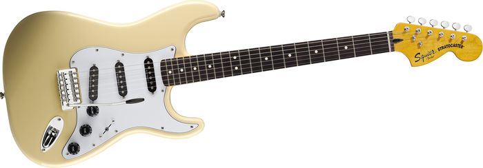 Squier Vintage Modified Stratocaster '70s Electric Guitar Vintage White Rosewood Fretboard