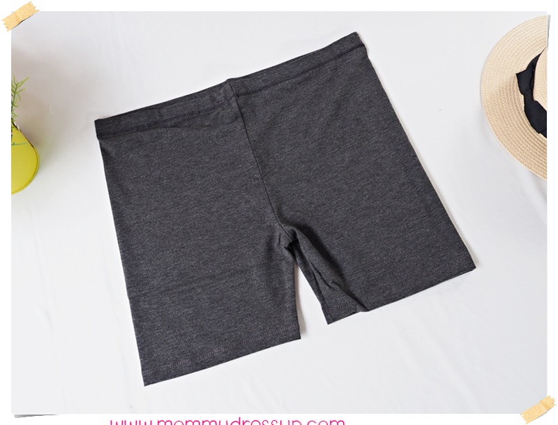 กางเกงเลกกิ้งขาสั้น สีเทาดำ เอวปรับระดับได้ สำหรับคุณแม่ไซส์ใหญ่ size XL