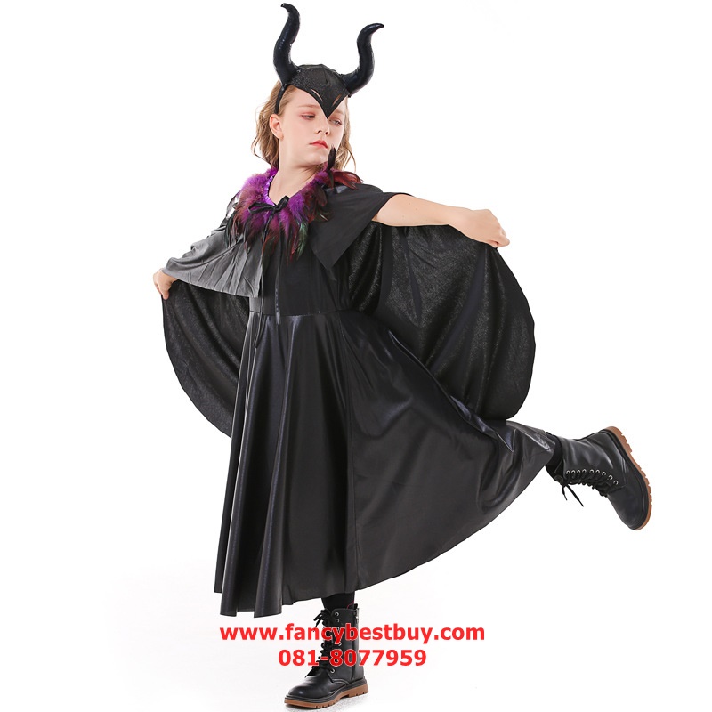 ชุดแฟนซีเด็ก ชุดมาเลฟิเซนต์ นางฟ้าปีศาจ Maleficent ชุดแฟนซีผู้หญิง ขนาด 140