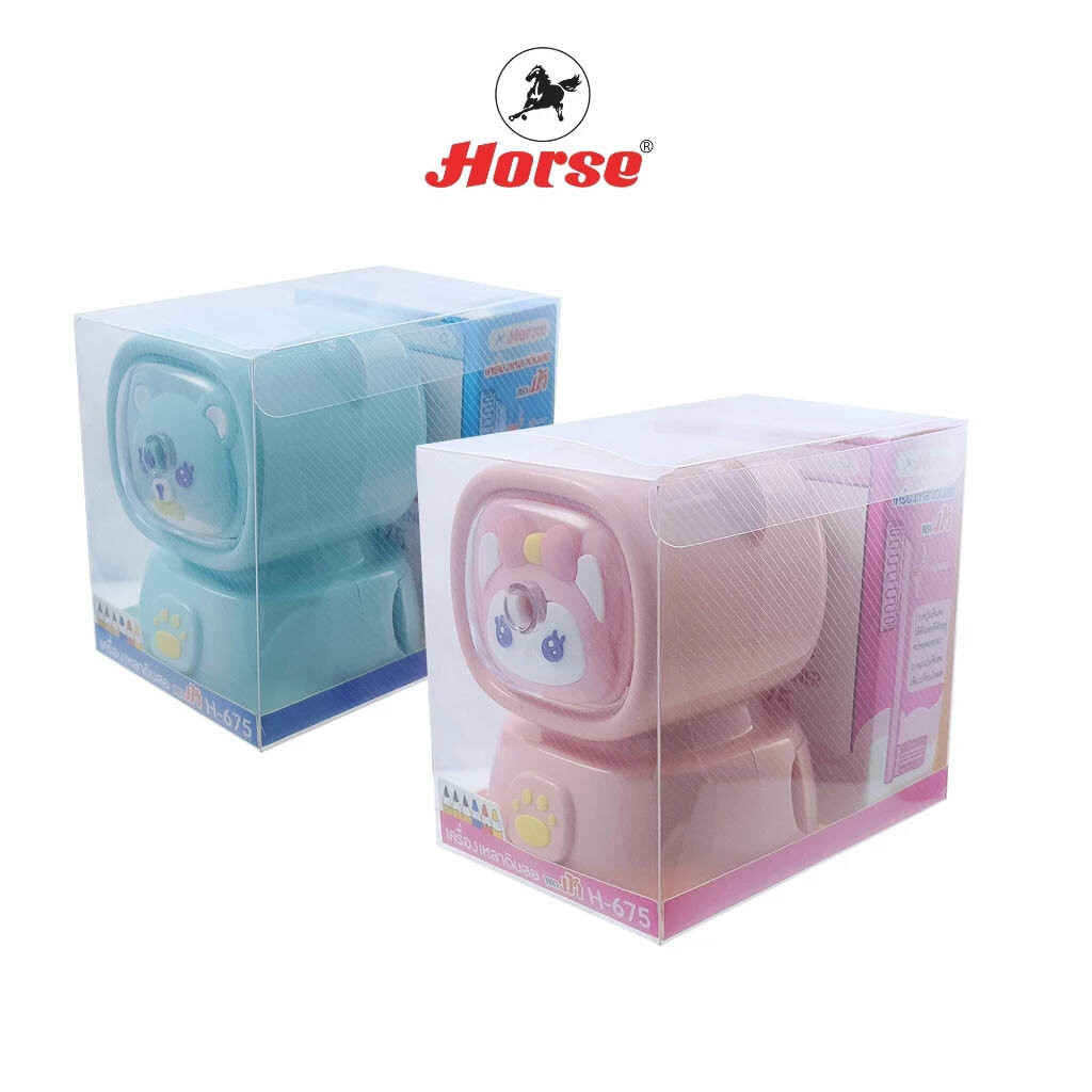 Horse (ตราม้า)เครื่องเหลาดินสด ลายการ์ตูน สีพาสเทล H-675 ตราม้า (จำนวน 1 เครื่อง) คละสี