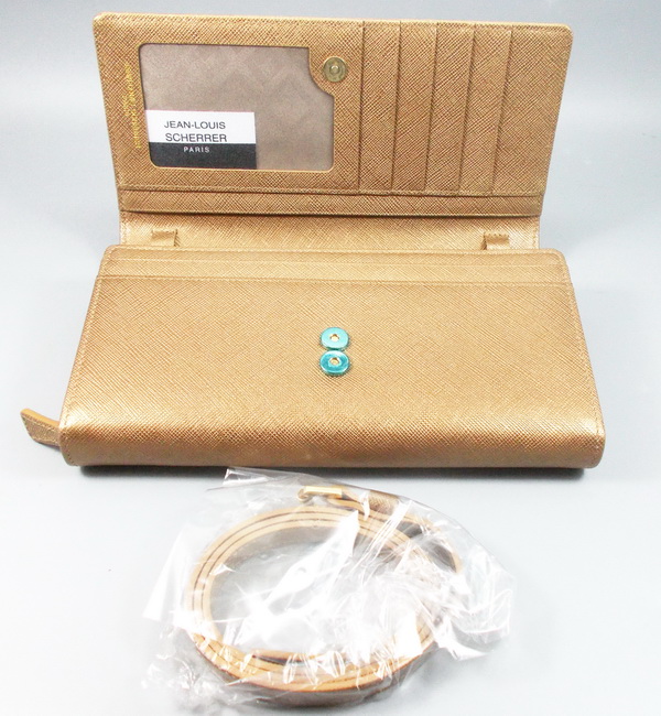 กระเป๋าสตางค์ JEAN-LOUIS SCHERRER ทองเมทาลิก ใหม่ แท้
