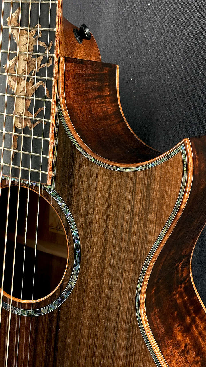 Taylor Custom "B. Taylor" 12-Fret Grand Auditorium in Figured Blackwood with Stripy Sinker Redwood Top