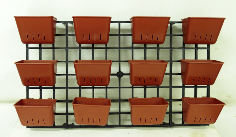 กระถางต้นไม้สวนแนวตั้ง ขนาดเล็ก สีน้ำตาล