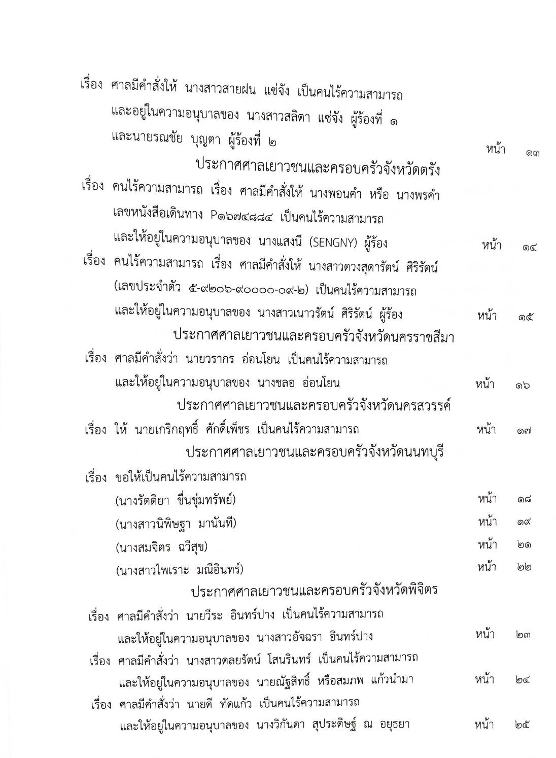 กฎหมายออกใหม่ ตอนที่ 45/67 ประกาศศาลเยาวชนและครอบครัวฯ สมาคม - มูลนิธิ