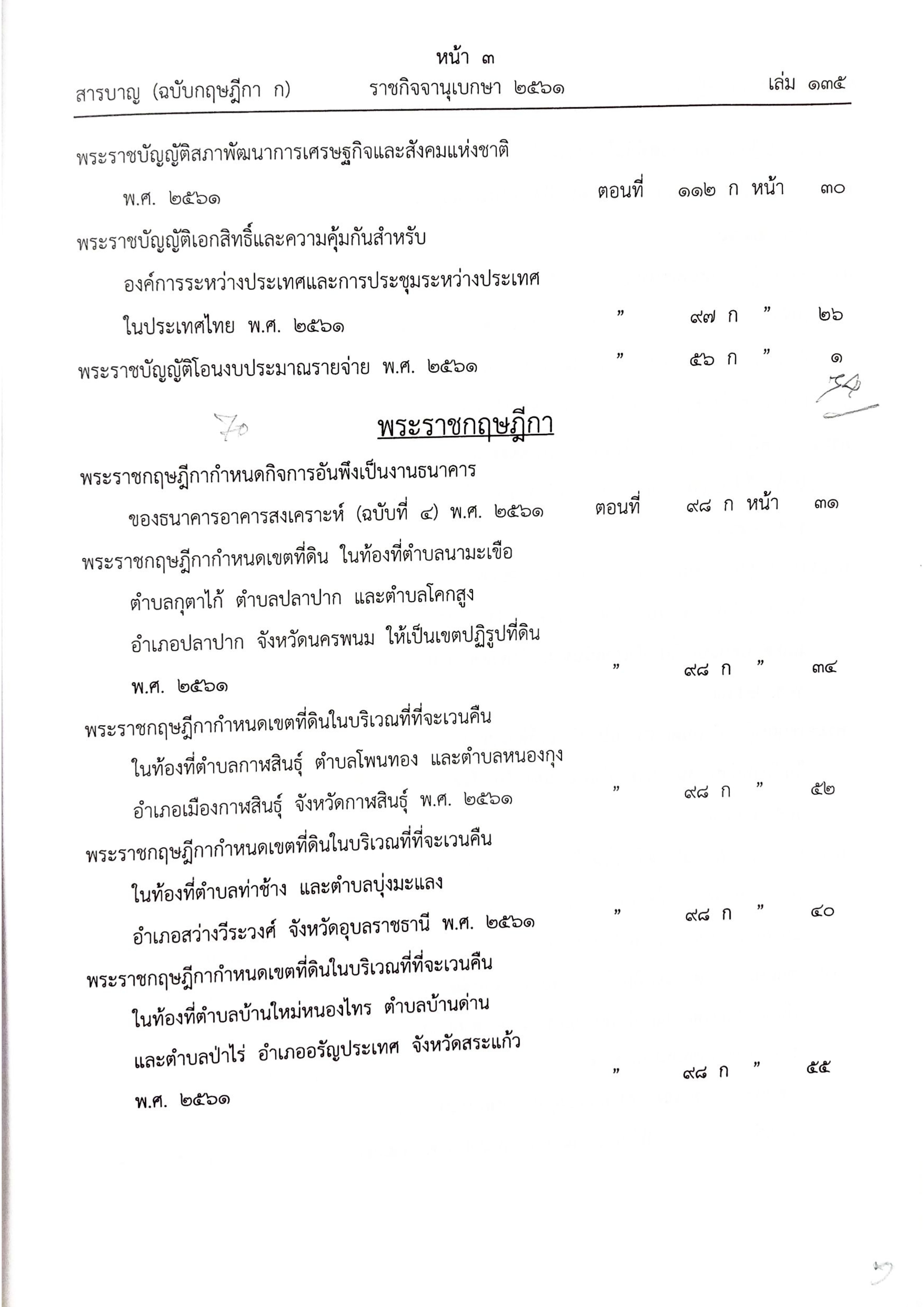 สารบัญครึ่งปี กฎหมายรายสัปดาห์ พ.ศ.2561 (ภาค 2 กรกฎาคม - ธันวาคม ) ตอน 46 - 112