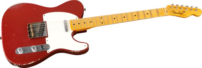 Fender Custom Shop Master Built By Greg Fessler '50s Heavy Relic Telecaster Electric Guitar Red Sparkle